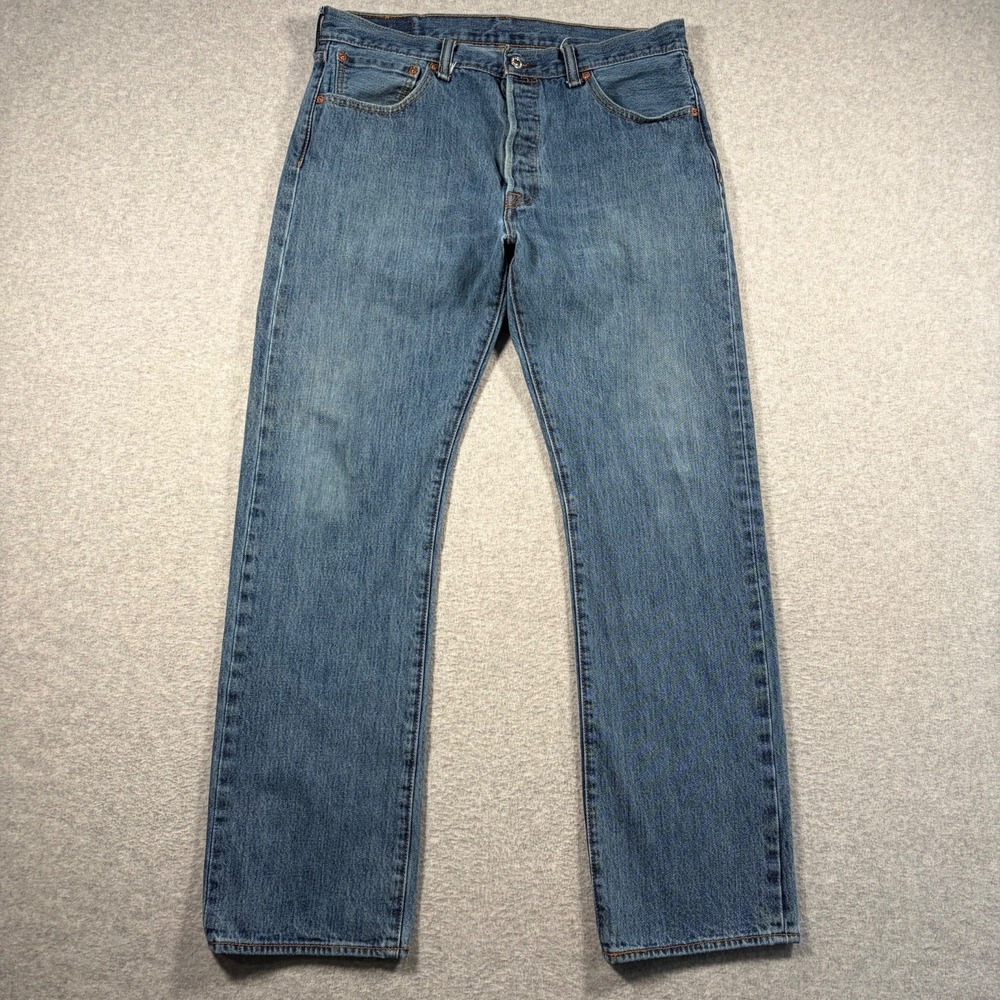 Levi's 501 Original Fit Jeans Mens 34x32 (Fits 34x30) Blue Straight Leg Pants